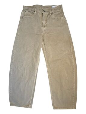Gap Barrel Leg Jeans Khaki Color Size 29